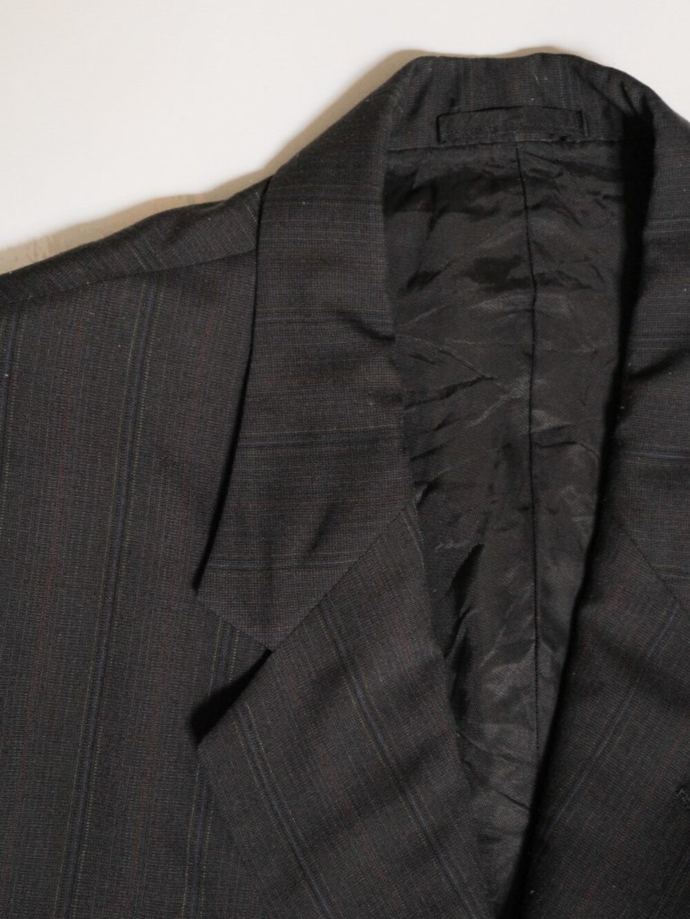 Vintage MINOVA ENGLAND Super 110's Black Wool Striped Blazer - Picture 2 of 12
